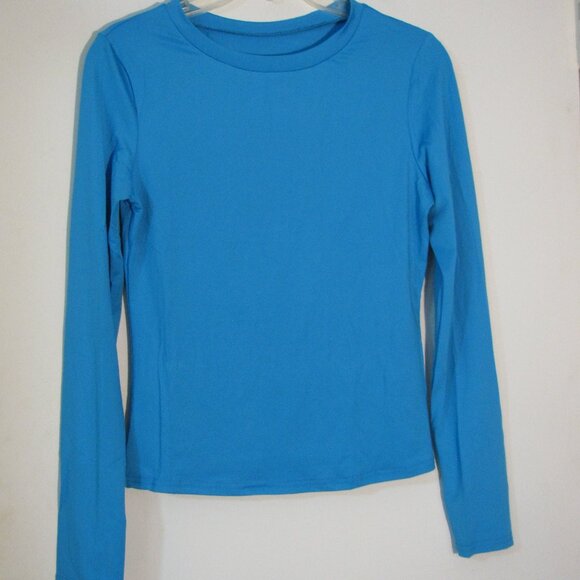Source Unknown Tops - * 2/$15 Unbranded Blue Blouse Medium NWOT Basic Layering Top Long Sleeve Stretch